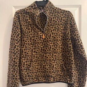 Pink Lily cheetah print pullover with front pocket